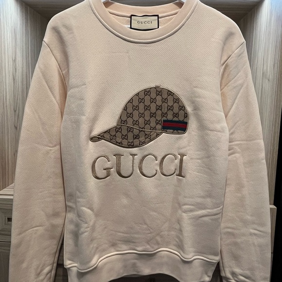 Gucci sweatshirt/crewneck, size small, cream/ light salmon colour - Picture 3 of 13
